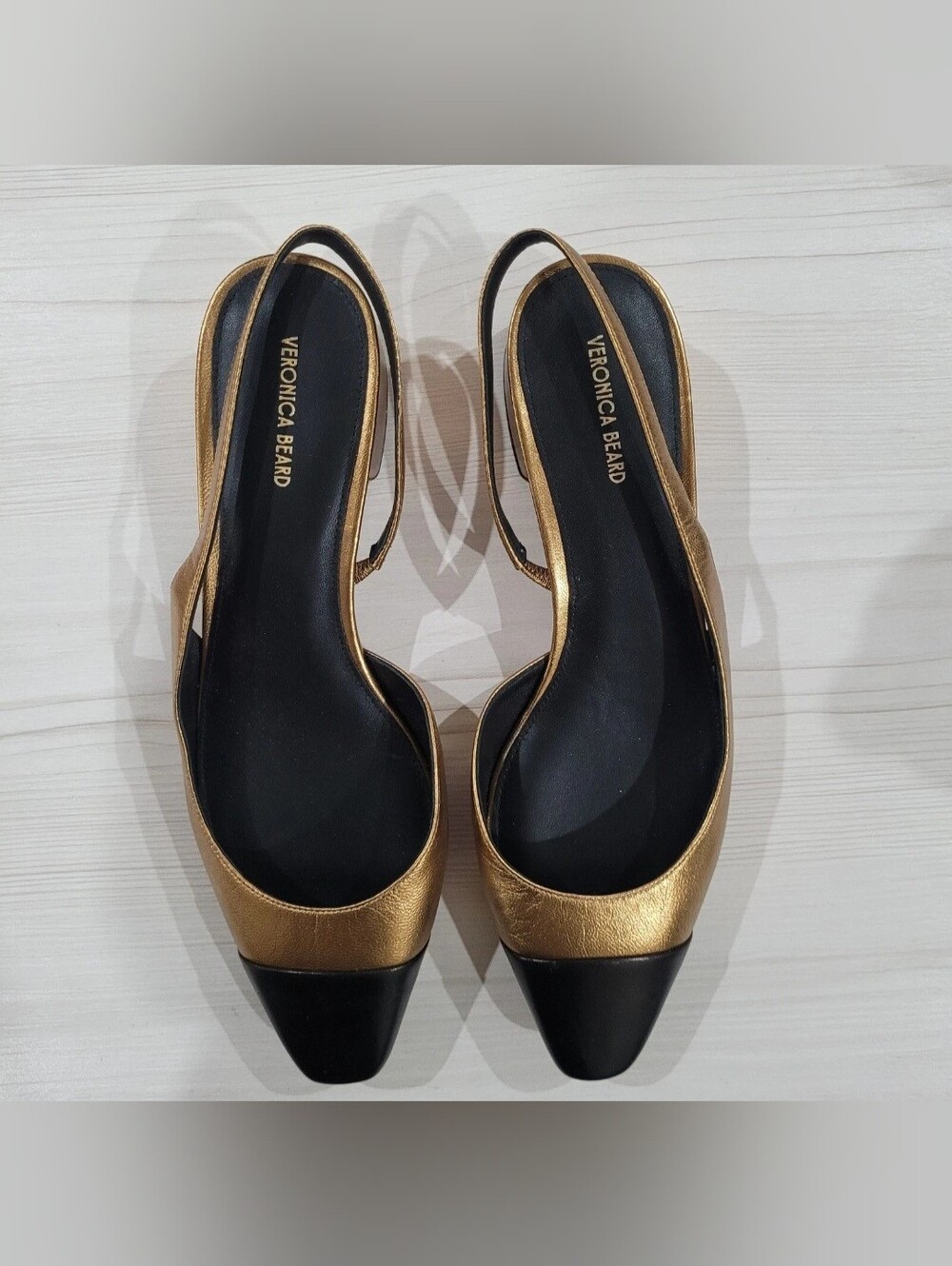 Veronica Beard Cecile Size 10 Metallic Slingback Ballerina Flats
